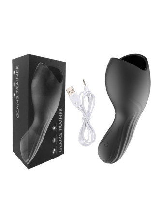 Masturbateur noir USB, 10 modes de vibration - MOC-020
